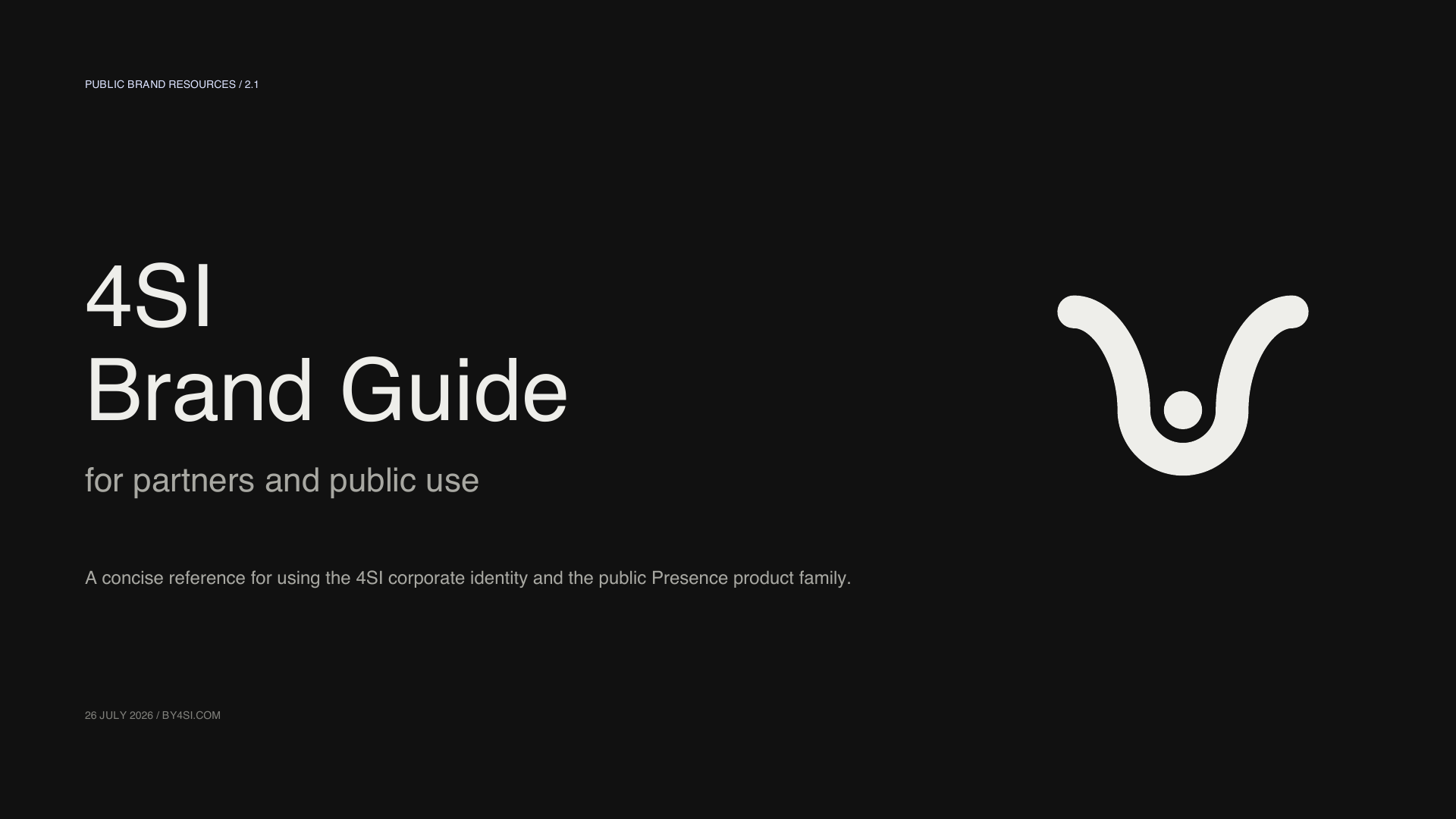 Cover of the 4SI Brand Guide for Partners, version 2.1