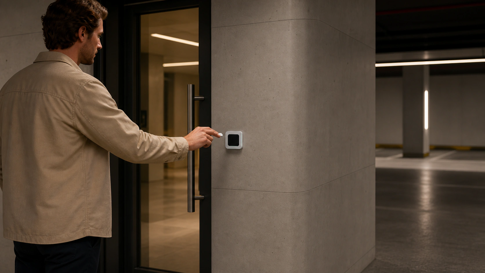 Presence Key at a building entrance