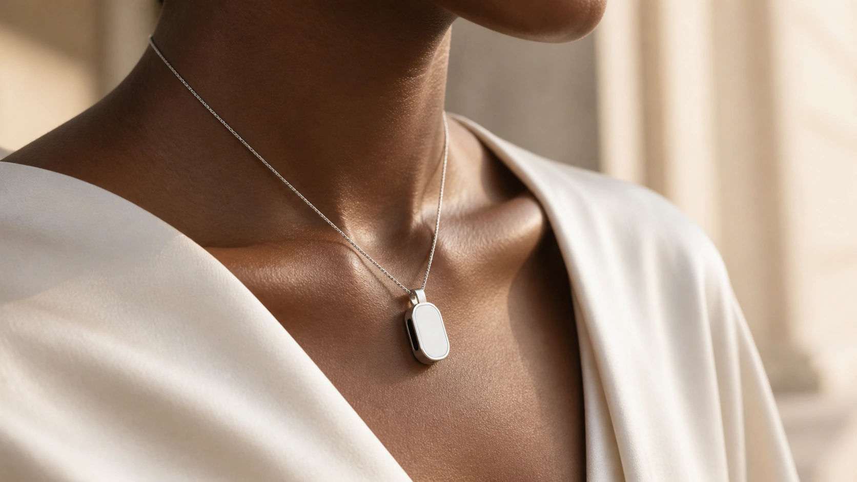 Ivory Presence Key worn as a necklace