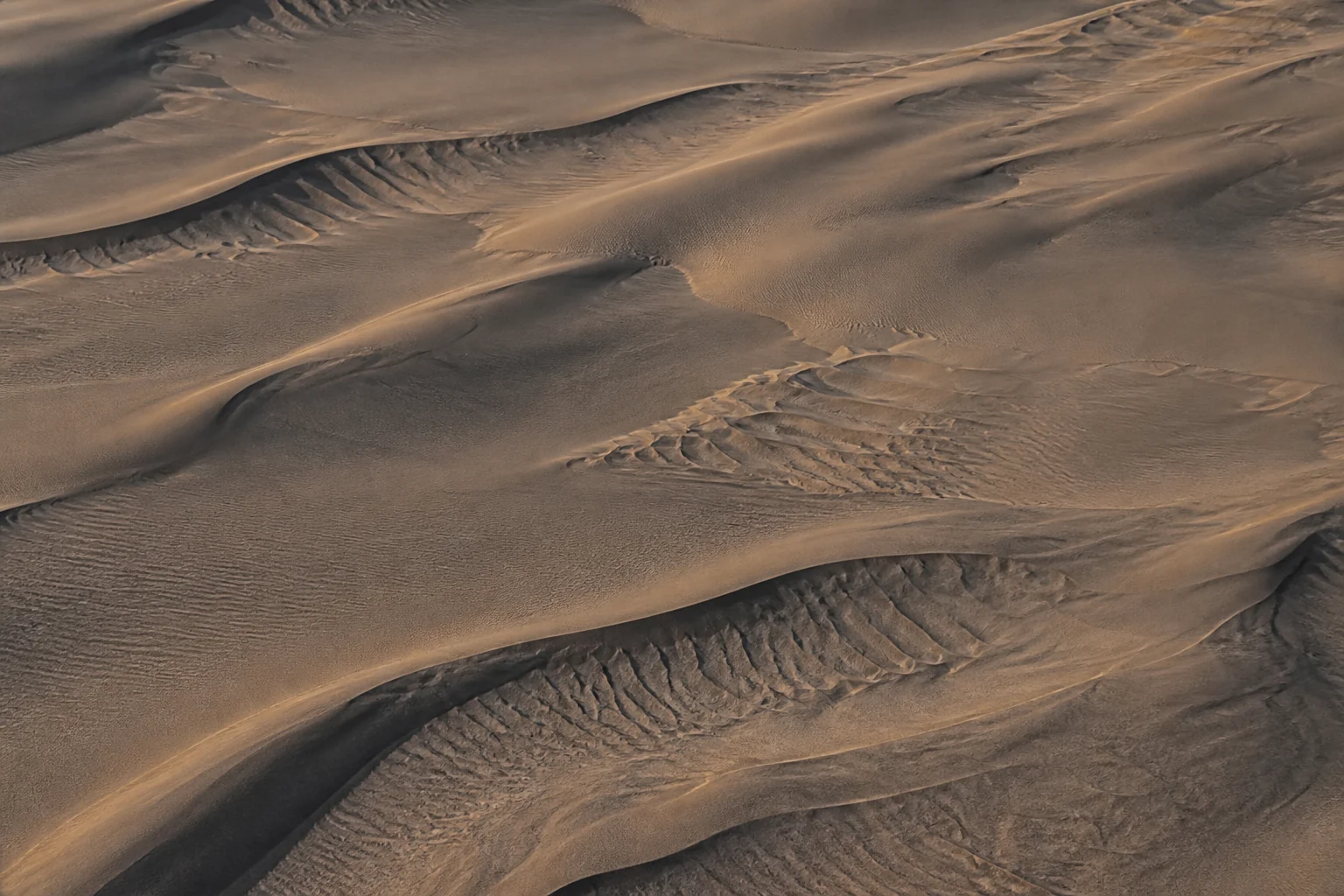Wind-shaped dunes illustrating changing physical evidence